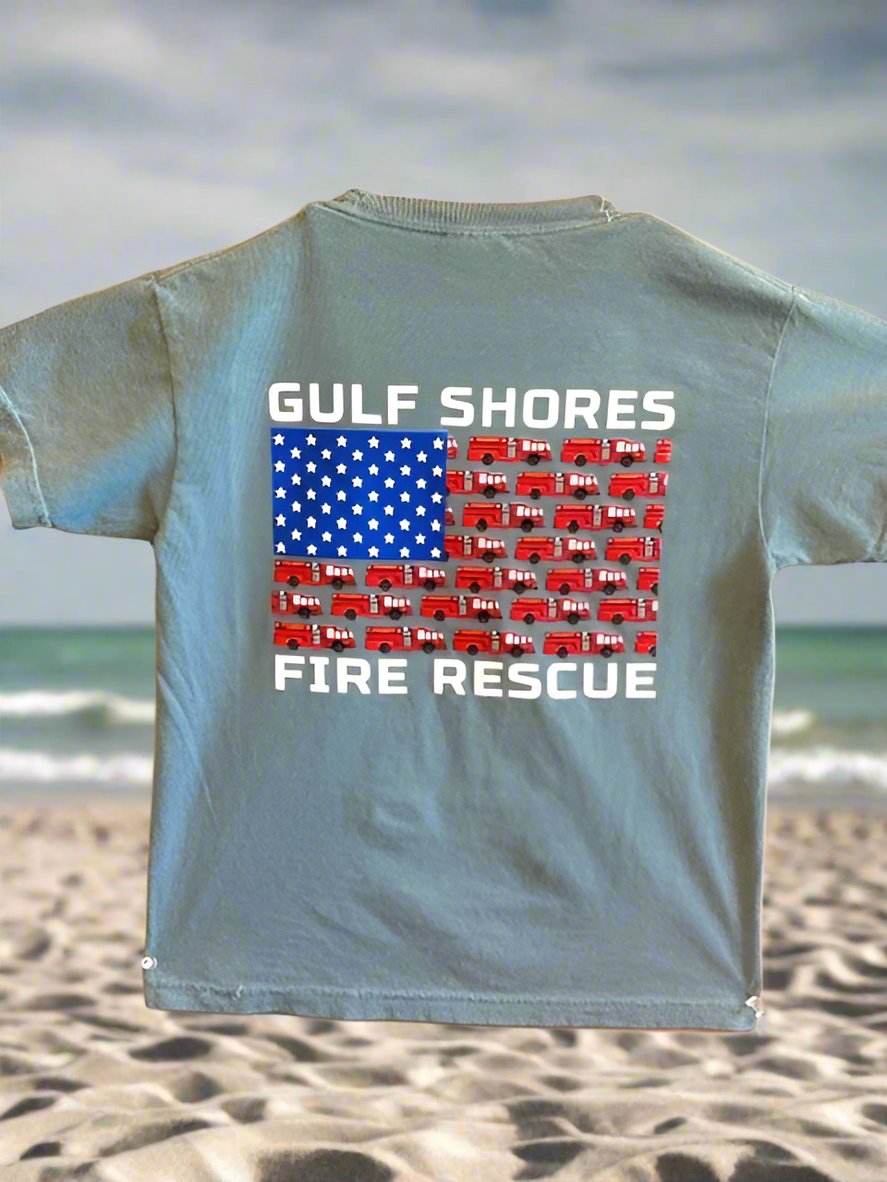 Youth Yellow and Blue Fire Truck Tee