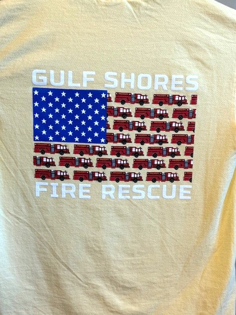 Youth Yellow and Blue Fire Truck Tee