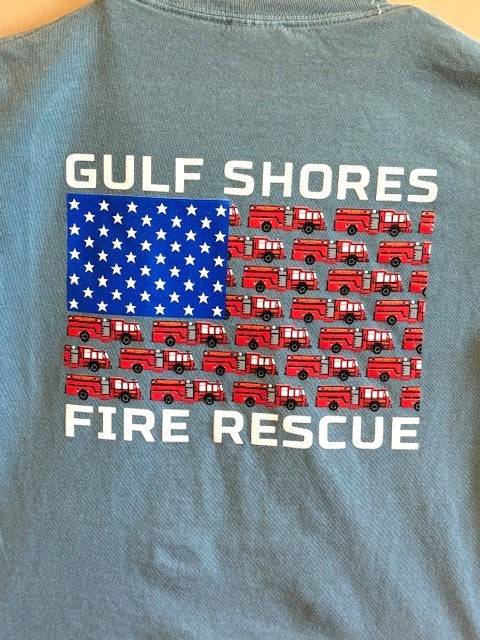 Youth Yellow and Blue Fire Truck Tee