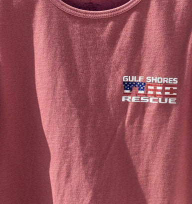 Adult  Crimson Gulf Shores Fire Rescue Comfort Color Tank Top