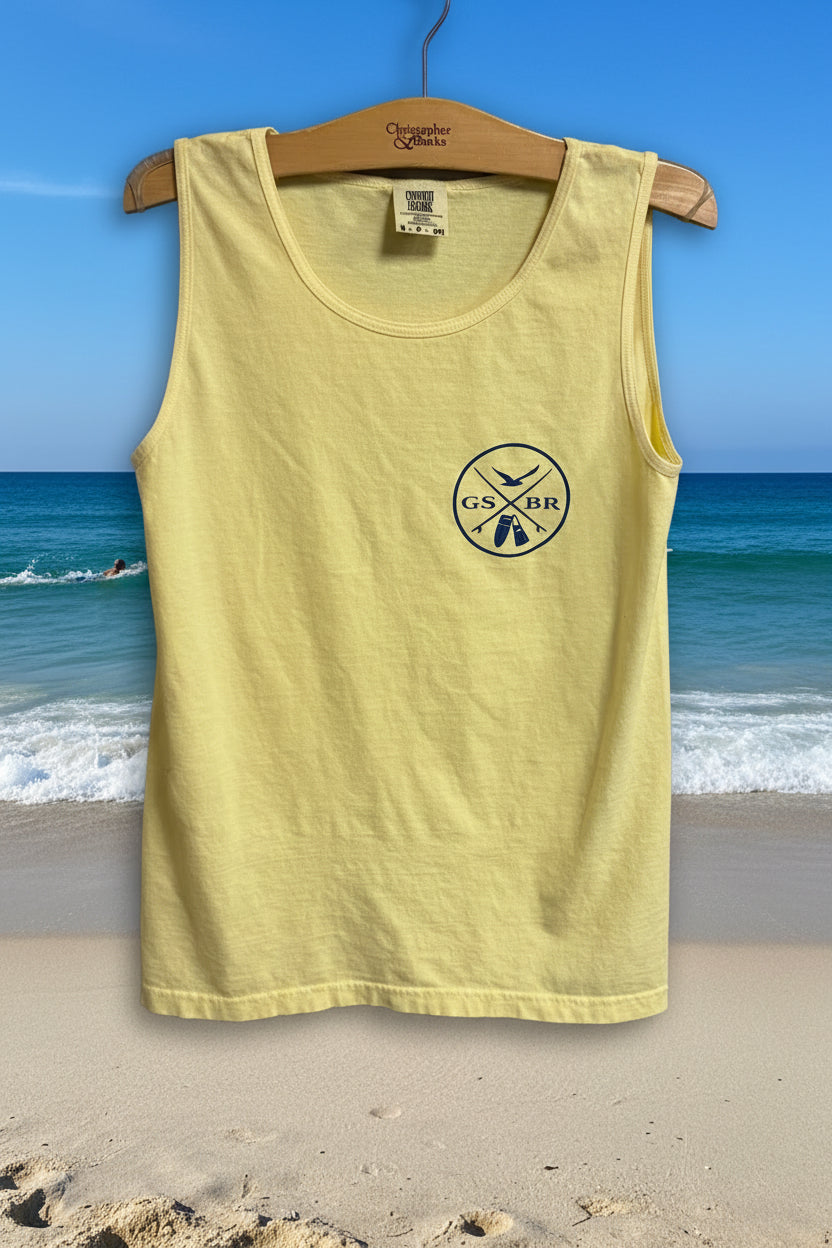 Adult Gulf Shores Beach Rescue Comfort Color Tank Top in Yellow