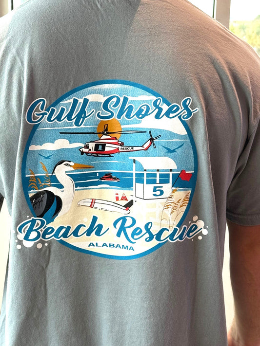 Adult Granite Comfort Colors Gulf Shores Beach Rescue T-Shirt